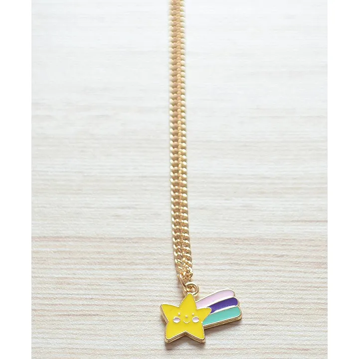 12x13mm Enamel Rainbow, Colorful Star Pendant, Dainty Gold Rainbow