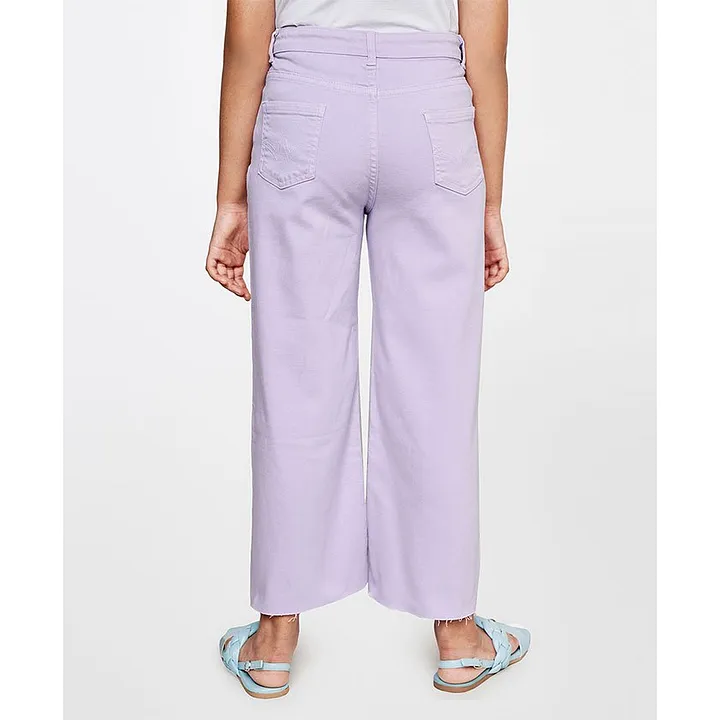 Wide-leg Twill Pants - Light purple - Ladies