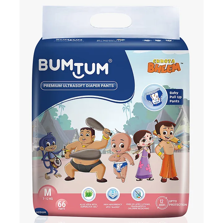 Buy Bumtum Chhota Bheem Baby Diaper Pants  With Leakage Protection Ultra  Soft Medium Online at Best Price of Rs 1299  bigbasket