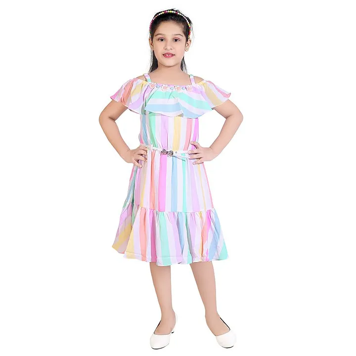 Buy TINY GIRL Printed Woven Polyester Girls Party Wear Middi Dress   Shoppers Stop