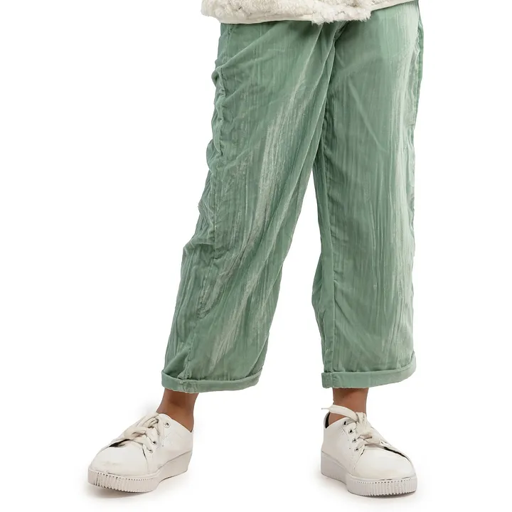Stylish Fashionable letest trouser for Women Women Trousers Pants trousers  for women under trouser pant Trendy Women Regular Green Cotton Blend
