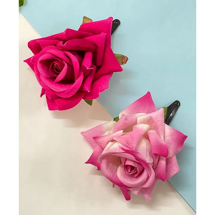 Pink Rose Flower Hair Veni  Mokshi Collections  2774059