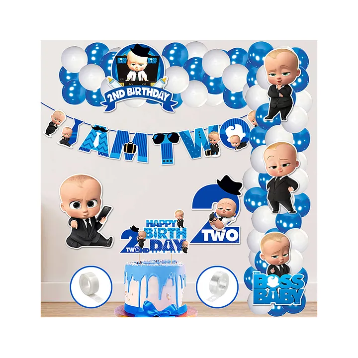 Zyozi 2Nd Birthday Boss Baby Theme Balloon Arc Decoration Boss Baby Theme  Second Birthday For Boys Blue Pack Of 60 Online In India, Buy At Best Price  From Firstcry.Com - 13384081
