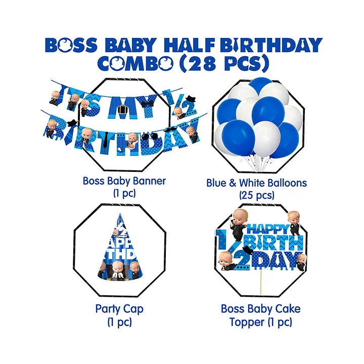 Buy Zyozique Baby Boss Half Birthday Party Decorations for Boys