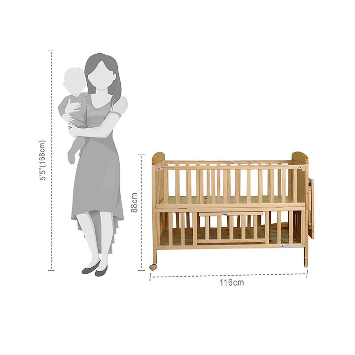 babyhug kelly baby cot with bassinet