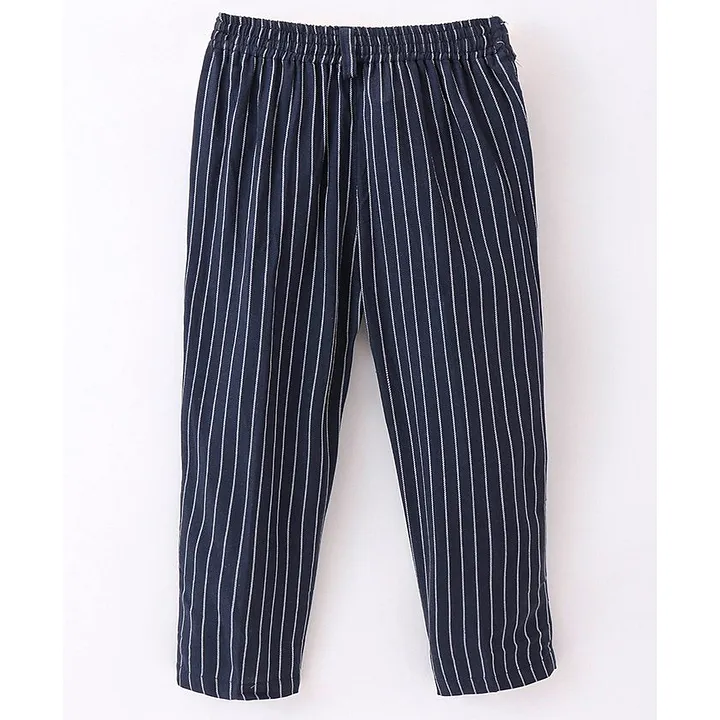 Pullon trousers  Dark blueWhite striped  Ladies  HM IN