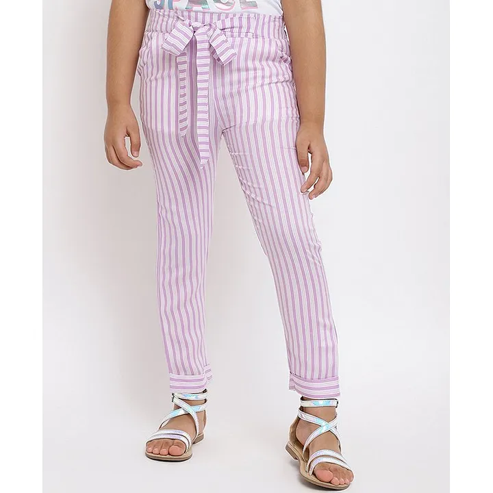 Buy MARIE CLAIRE Navy Womens Striped Peg Trousers  Shoppers Stop