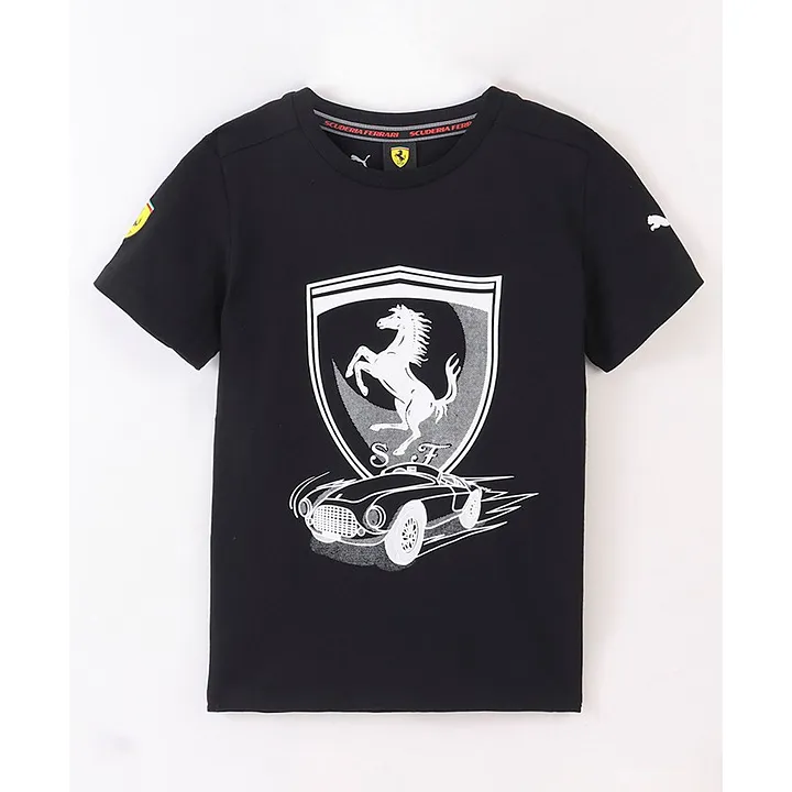 Scuderia Ferrari Puma Race Tonal Big Shield T-Shirt - Black