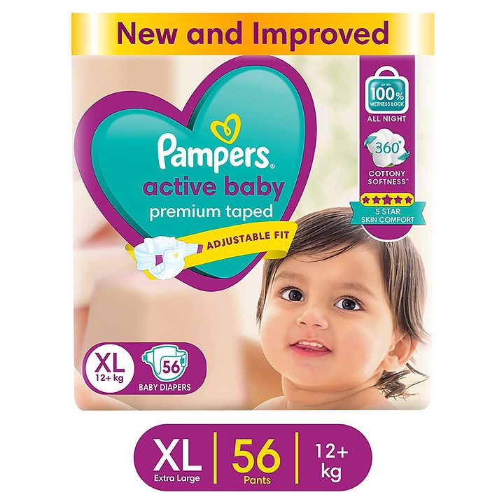 pampers active baby xl 56 discount