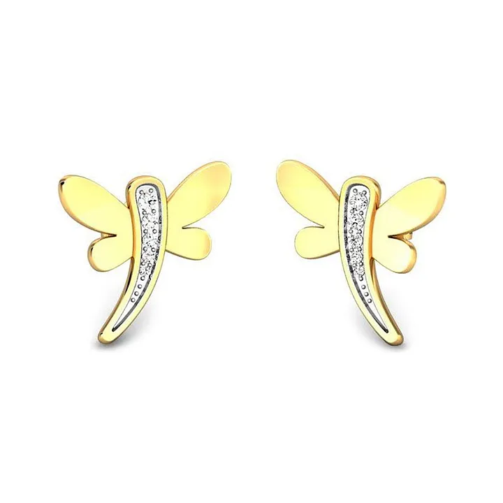 CANDERE  A KALYAN JEWELLERS COMPANY 18Kt 750 BIS Hallmark Yellow Gold  Stud Cubic Zirconia Earrings for Women  Amazonin Jewellery