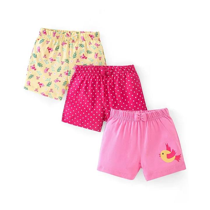 Printed Cotton-jersey Shorts In Pink