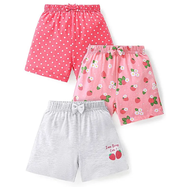 Printed Cotton-jersey Shorts In Pink