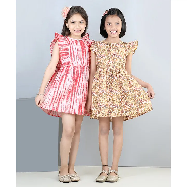 Buy Surkh Shibori Cotton Dress online in India at Best Price  Aachho