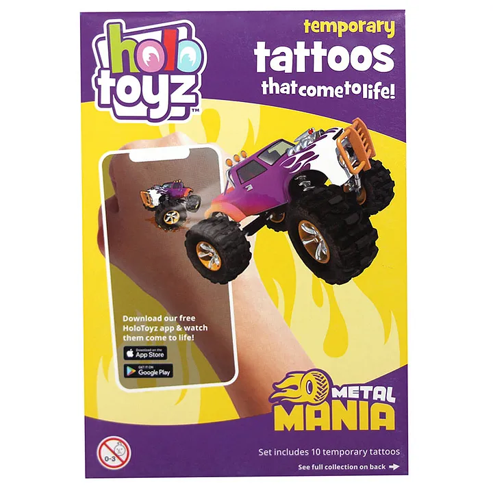 Monster Truck Tats  42 foil temporary tattoos  Petit Fetti