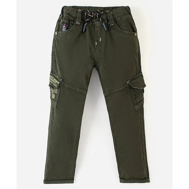 Cotton Casual Wear Kids Stretchable Trousers