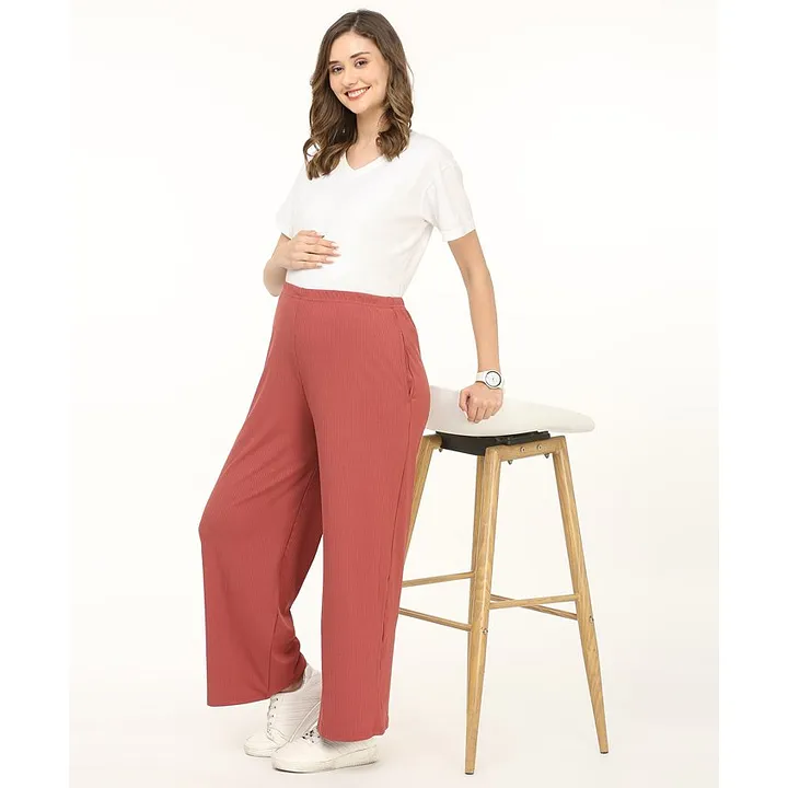 The Ribbed Knit Pant  Cream  BRUNETTE The Label