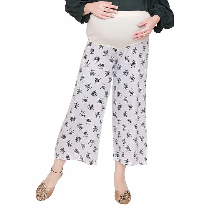 Buy Silly Boom Maternity Beige Palazzo Pants for Women  Pregnancy Pants  OverBelly Design and Elastic Waistband  Ideal Gift for Women and All  MumstoBe PalazzoPantBeigeM at Amazonin