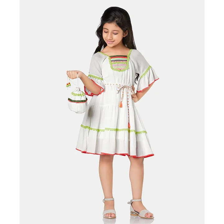 PEPPERMINT Girls Colourblocked Woven Fit and Flare Dress  Lifestyle Stores   Magarpatta  Pune