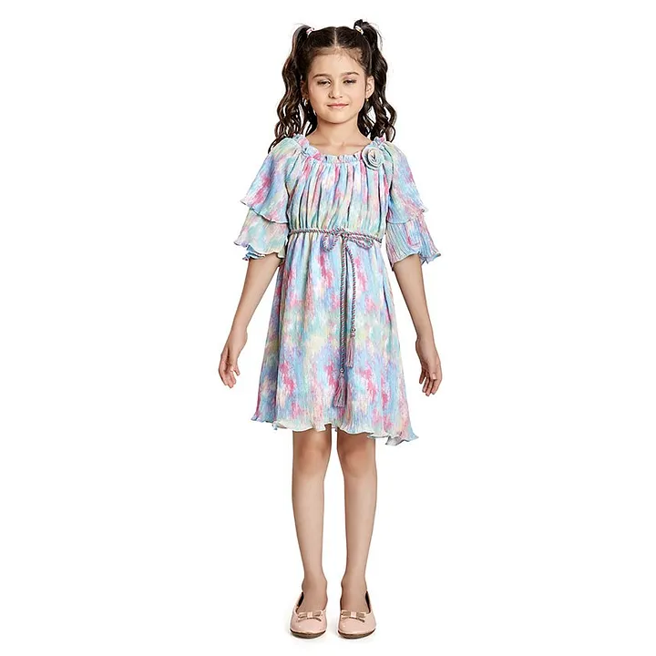 Buy PEPPERMINT White Solid Polyester Cotton Square Neck Girls Festive Wear  Dress  Shoppers Stop
