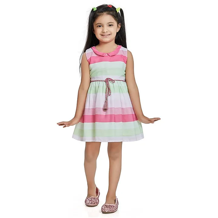 Buy Peppermint Kids White Cotton Printed Dress for Girls Clothing Online   Tata CLiQ