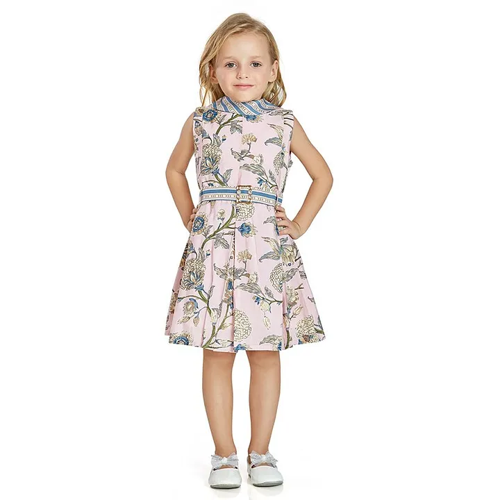 Buy Peppermint Three Fourth Sleeves Shaded Dress with Floral Applique Sky  Blue for Girls 78Years Online in India Shop at FirstCrycom  14161147