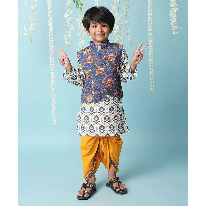 White Satin Jacket Style Short Kameez With Dhoti Salwar BP901131