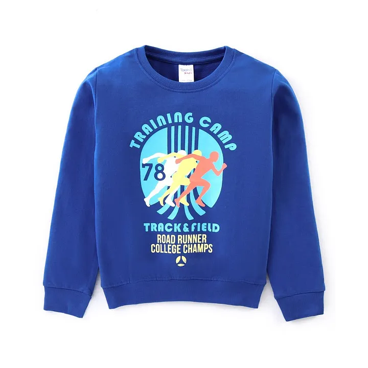 Taeko Cotton Jersey Full Sleeves T-Shirt Text Printed - Blue - Cotton Jersey - 4 to 5 Years - Boys - for Kids