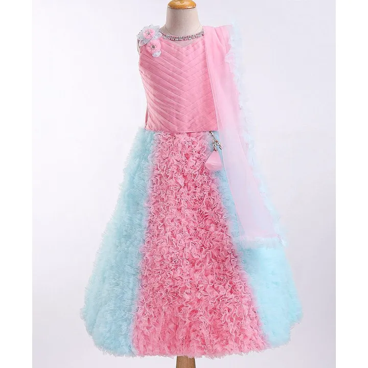 Pleated Dress - Light pink/multicolored - Kids