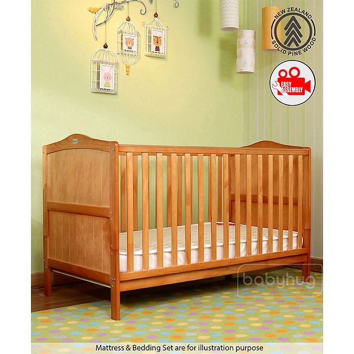 babyhug wooden cot