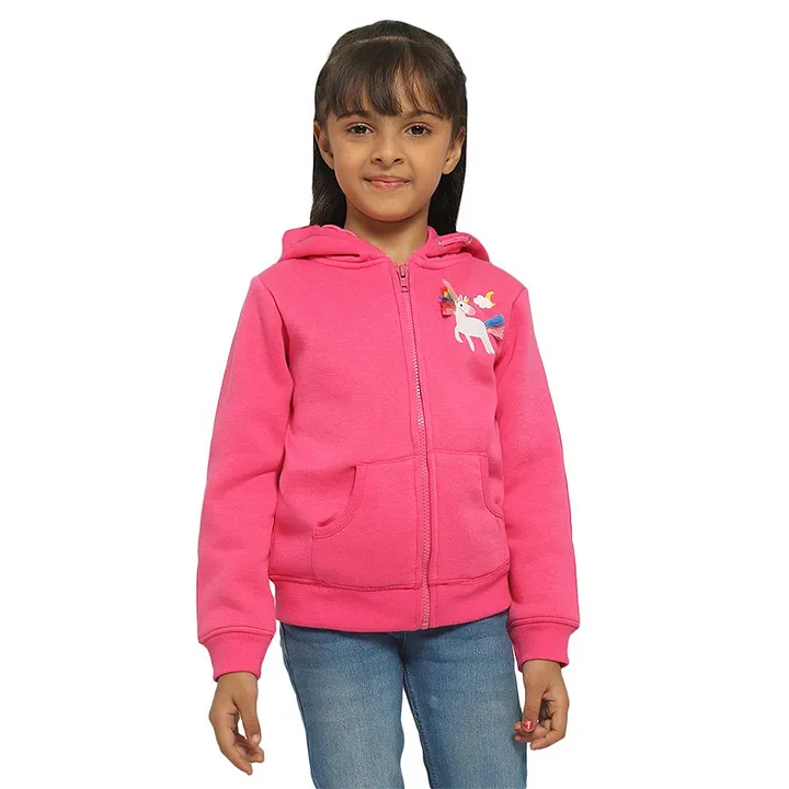 Buy Nauti Nati Full Sleeves Unicorn Patch Embroidered Hooded Jacket Pink  for Girls (3-4Years) Online in India, Shop at FirstCry.com - 14721876