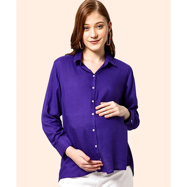 Maternity t-shirt with nursing access