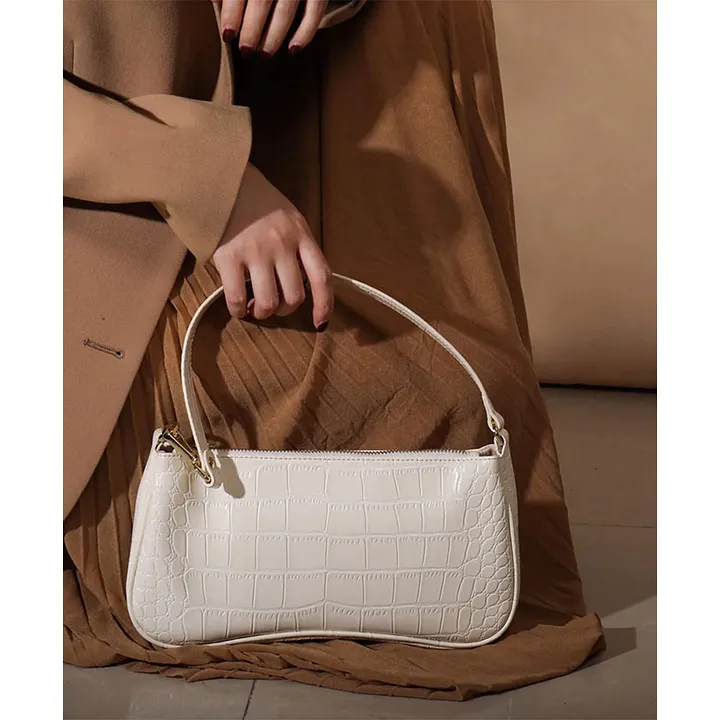 Trendy Crocodile Pattern Handbag, Fashion Faux Leather Shoulder Bag,  Women's Office & Work Purse 