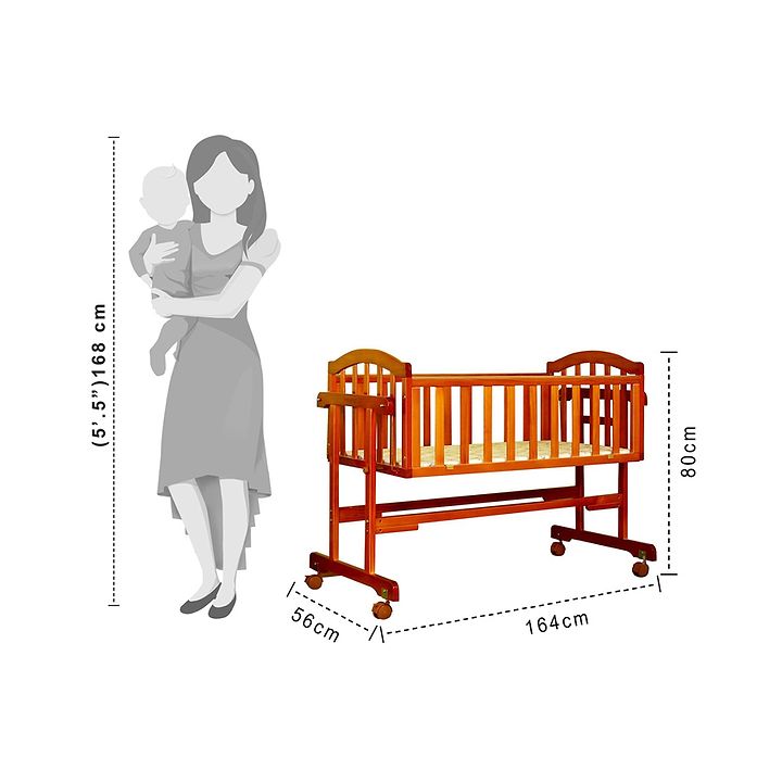 babyhug ionia wooden cradle