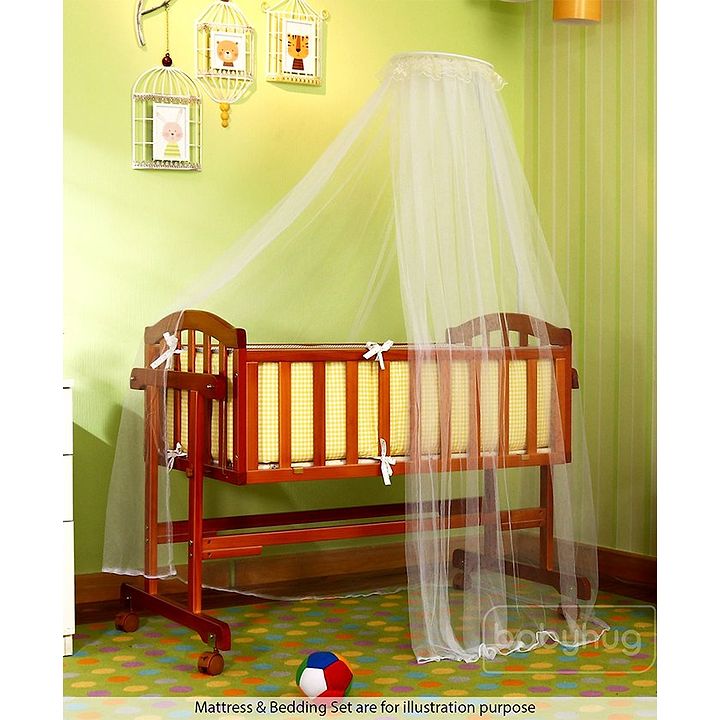 babyhug ionia wooden cradle