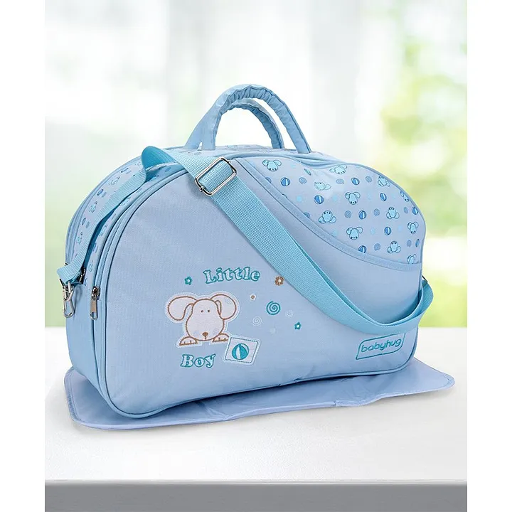Babyhug Diaper Bag With Changing Mat Little Boy Print - Sky Blue [+info]