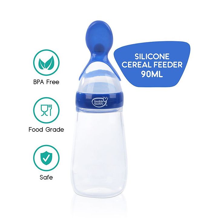 Buddsbuddy Silicone Cereal Feeder Blue 190 Ml Online In India Buy