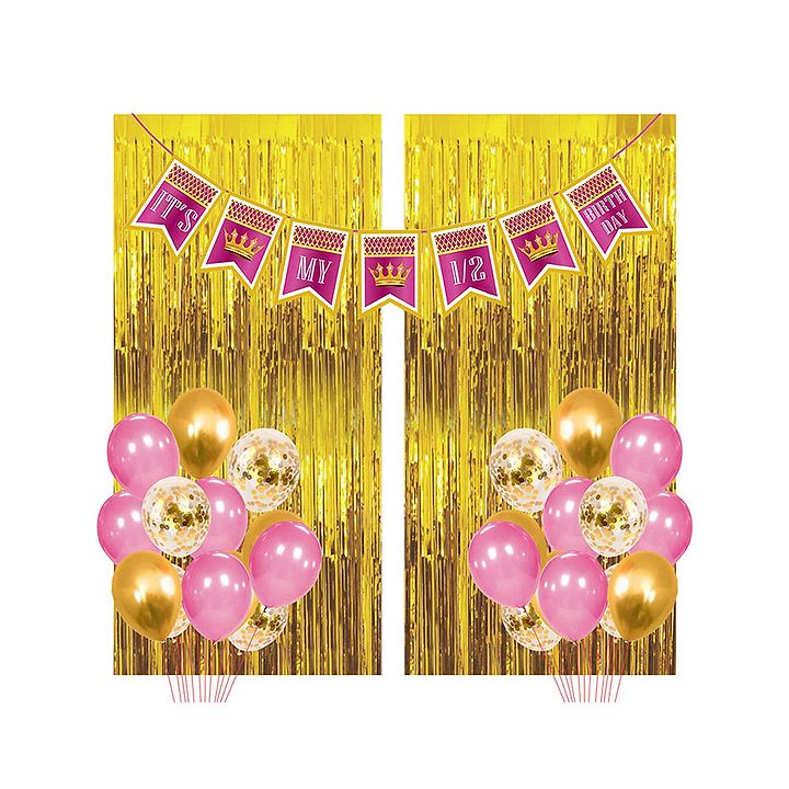 Party Propz Half Birthday Decorations Combo Pack Magenta 30 Pieces