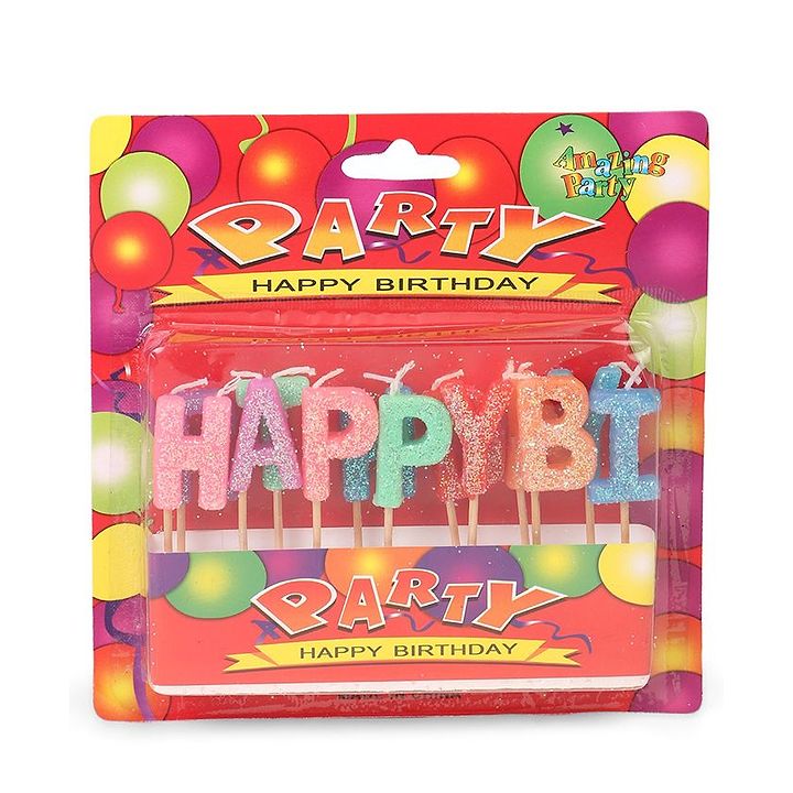 b vishal happy birthday alphabet shape candles  13 pieces