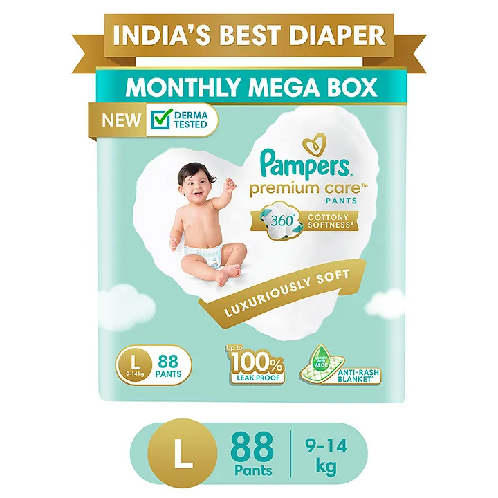 Pampers PREMIUM CARE BABY PANTS  XXL  Buy 90 Pampers Pant Diapers for  babies weighing  25 Kg  Flipkartcom