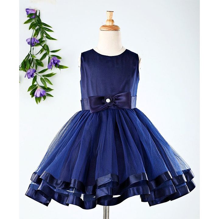 blue color party frocks