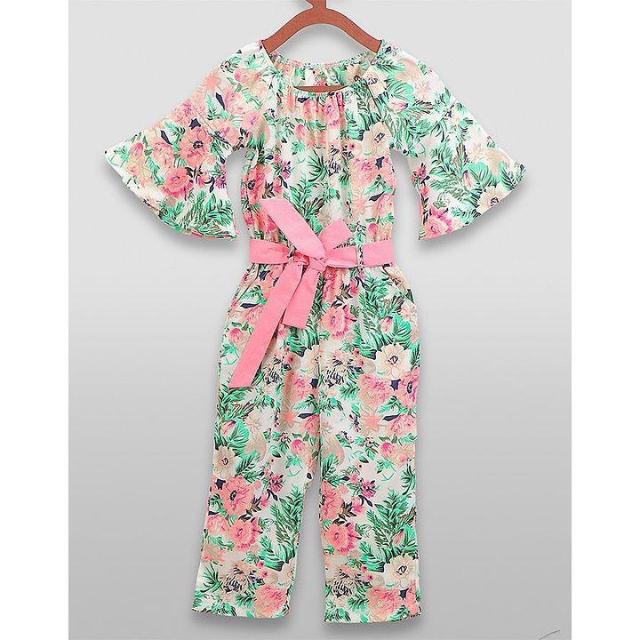 green and pink jumpsuit