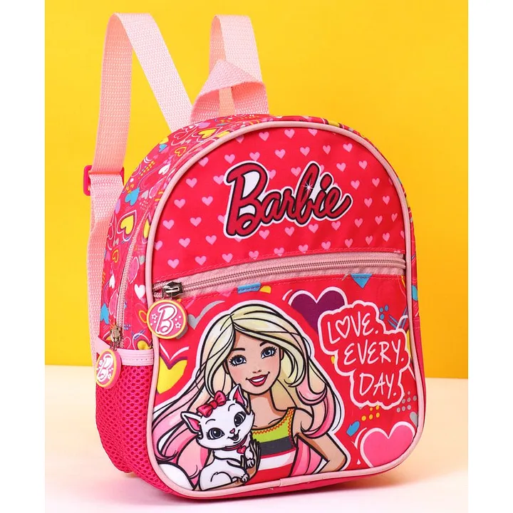 Girls Pink 3D Barbie Movie Film School Bag Backpack Rucksack