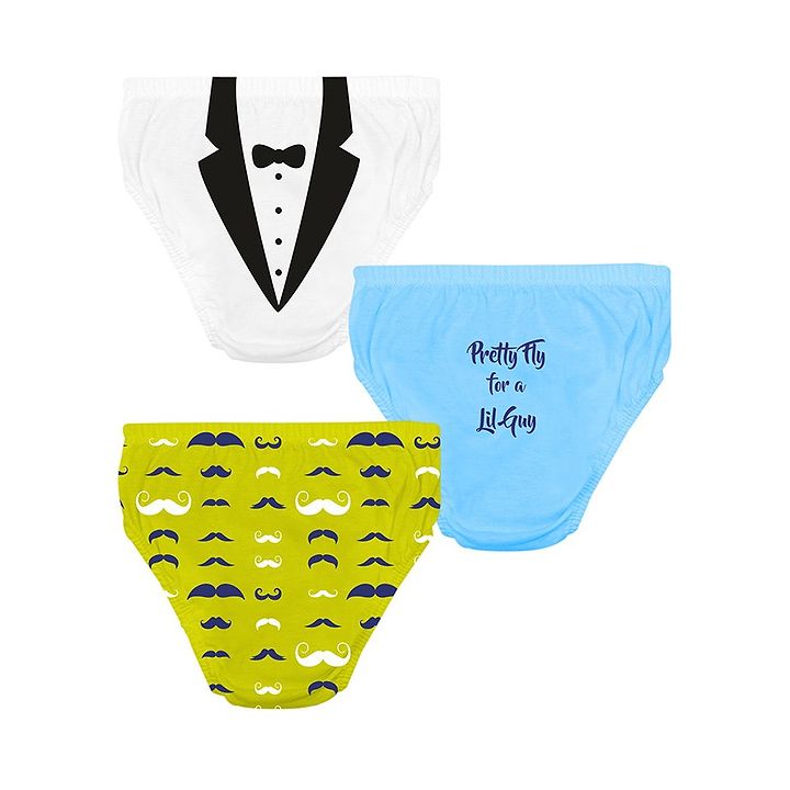 Buy Plan B Multi Print Pack Of 3 Briefs Green Blue White For Boys 6 8 Years Online In India Shop At Firstcry Com