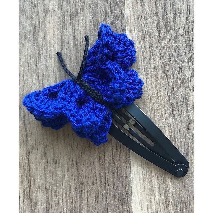 This And That By Vedika Crochet Butterfly Hair Clip Blue For Girls