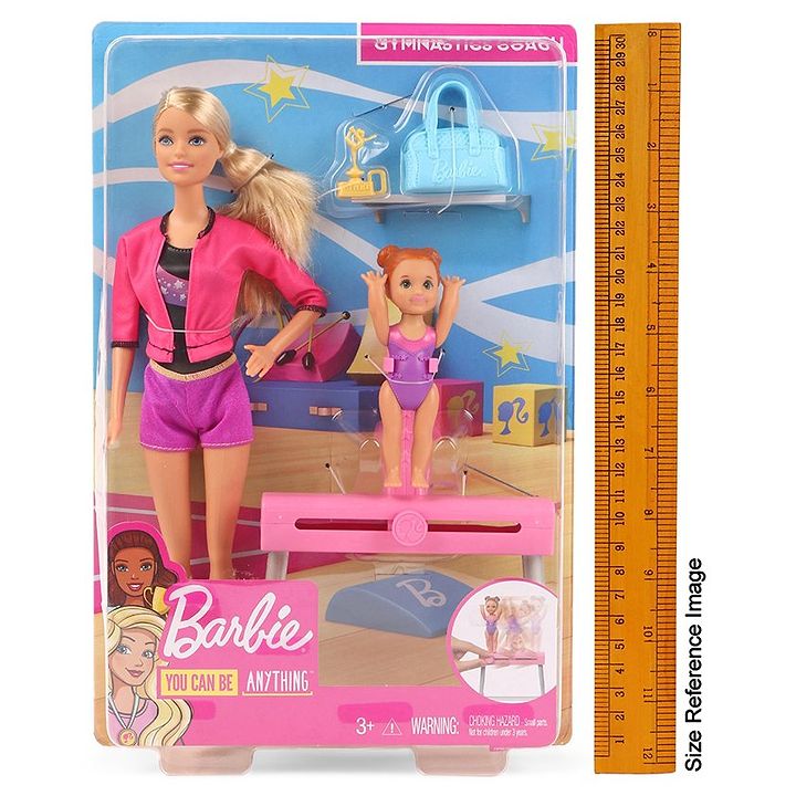 barbie careers brunette gymnastics coach doll and playset