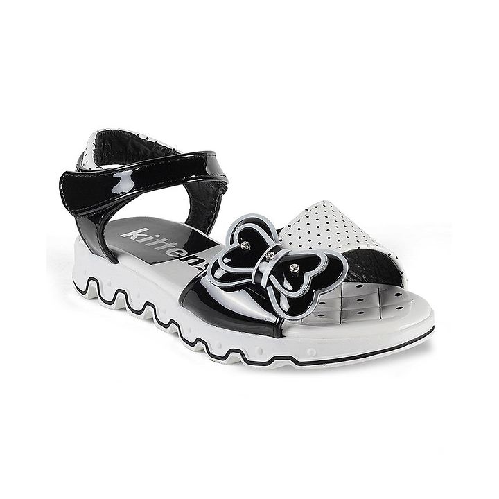 bow sandals black