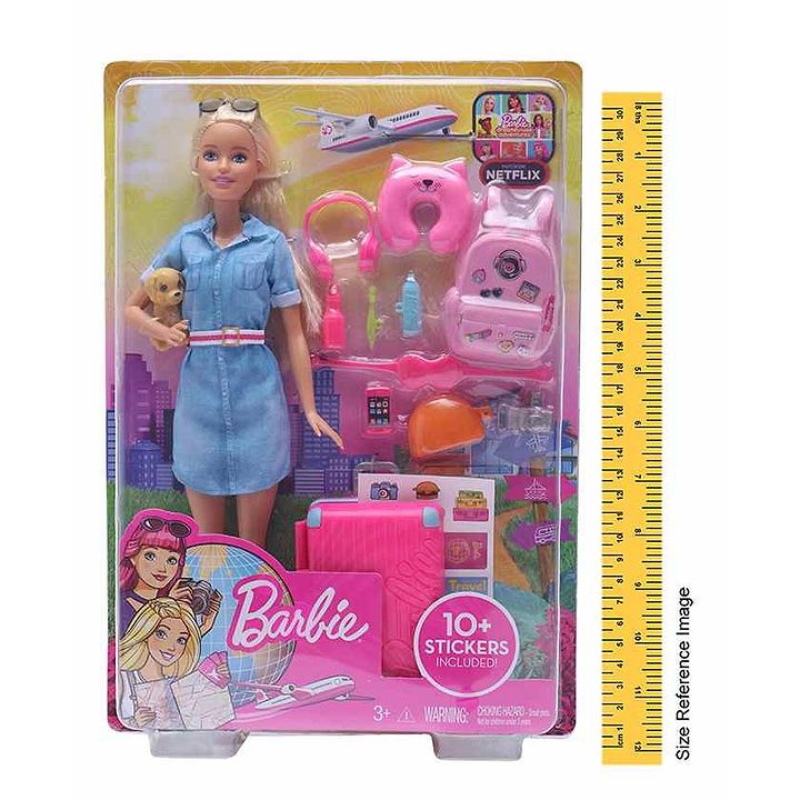 barbie travel doll and puppy playset