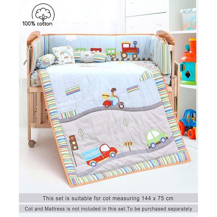 Babyhug Premium Crib Large Bedding Transport Set Pack Of 6 Pieces