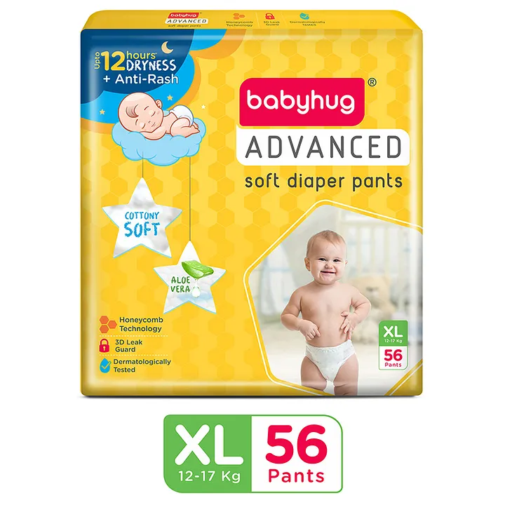 Cotton Disposable Pampers XL 66 Pants Baby Diaper Age Group 12 Years