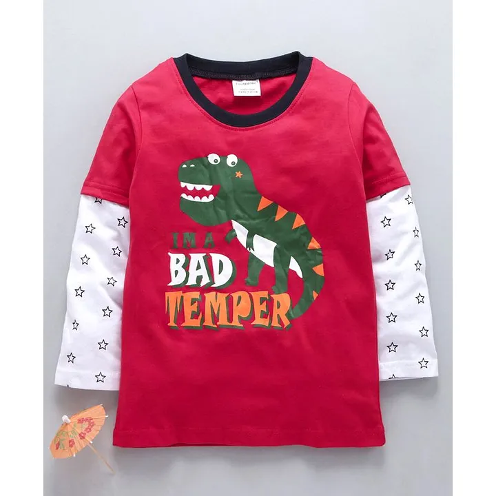 Boys Long Sleeve Jersey Tee | 3-6M / Red